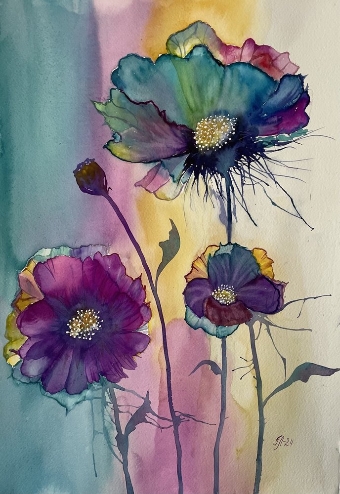 Levendige abstracte klaprozen door Tanya Lundmark