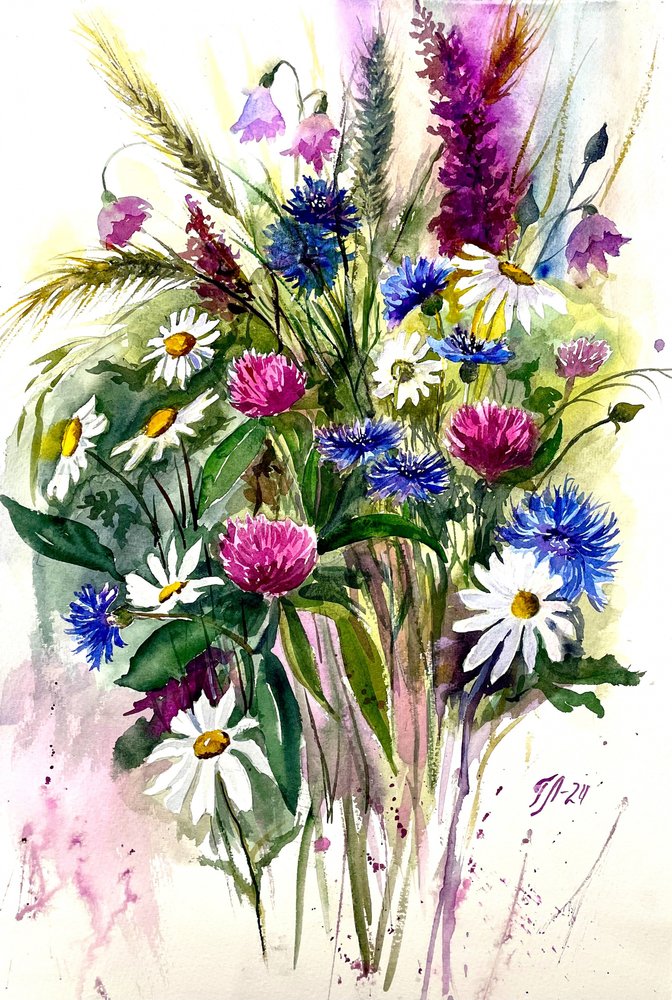 Kleurrijk boeket met wilde bloemen door Tanya Lundmark