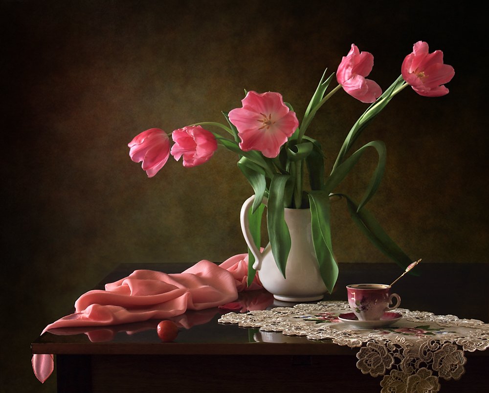 Elegante roze tulpen door Tatyana Skorokhod