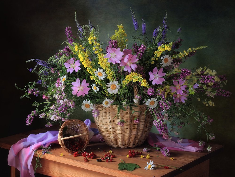 Rustiek zomerbloemenboeket door Tatyana Skorokhod