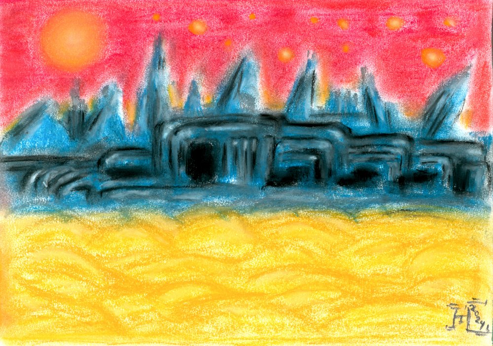 Zonsondergang in Alien City door Tim Hoinkis