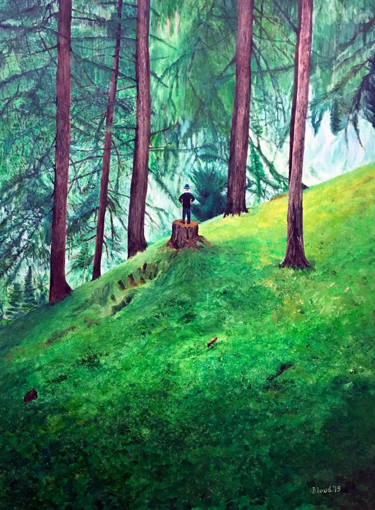 Eenzame figuur in het bos door Tom Blood