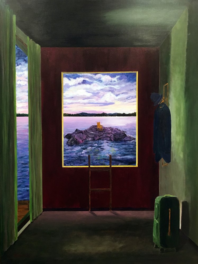 Surreal Room met uitzicht op het meer door Tom Blood