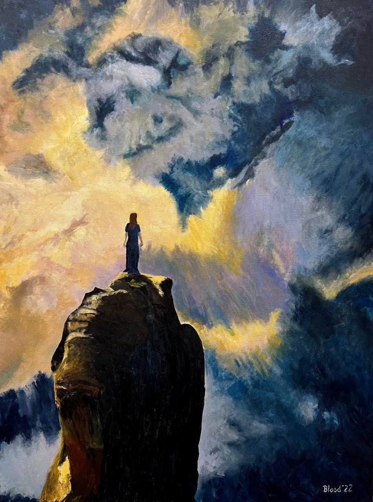 Vrouw Golden Sky Summit door Tom Blood