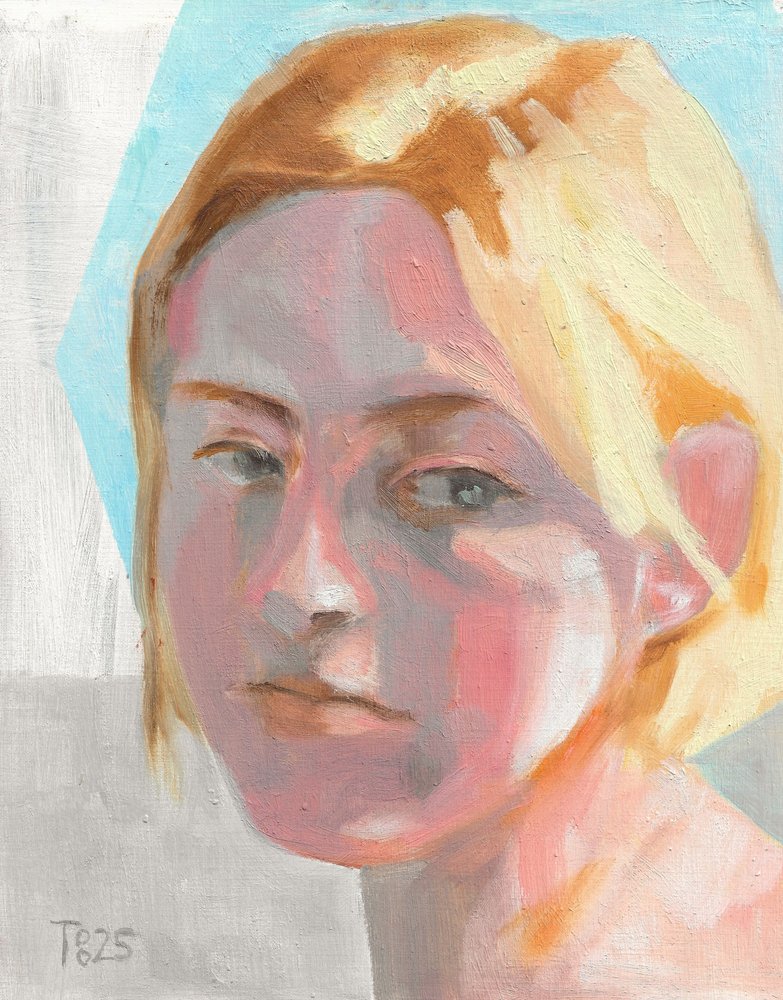 Portret van een blonde vrouw door Tore Bahnson