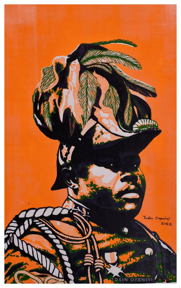 Portret van een vooraanstaande officier door Tosin Oyeniyi