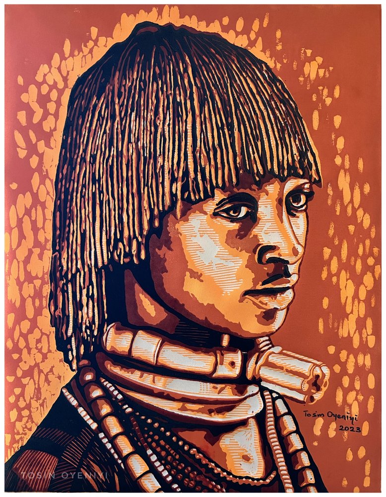Koninklijk Afrikaans portret door Tosin Oyeniyi