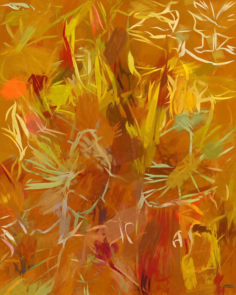 Gouden botanisch abstract door Uma Gokhale