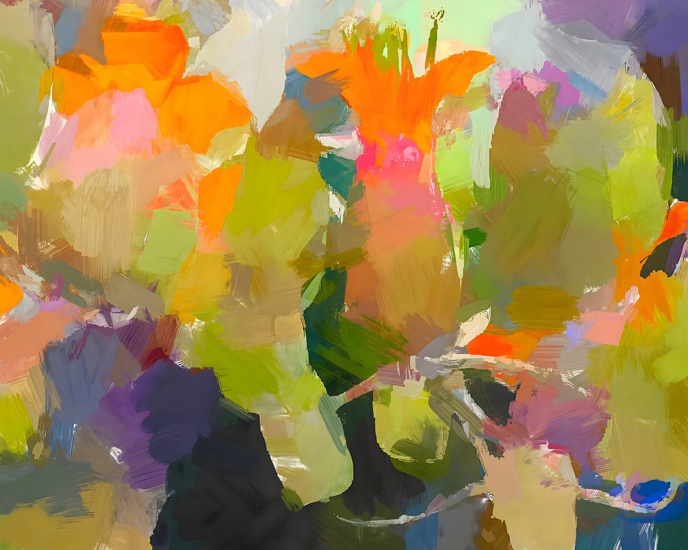 Levendige abstracte bloemen door Uma Gokhale