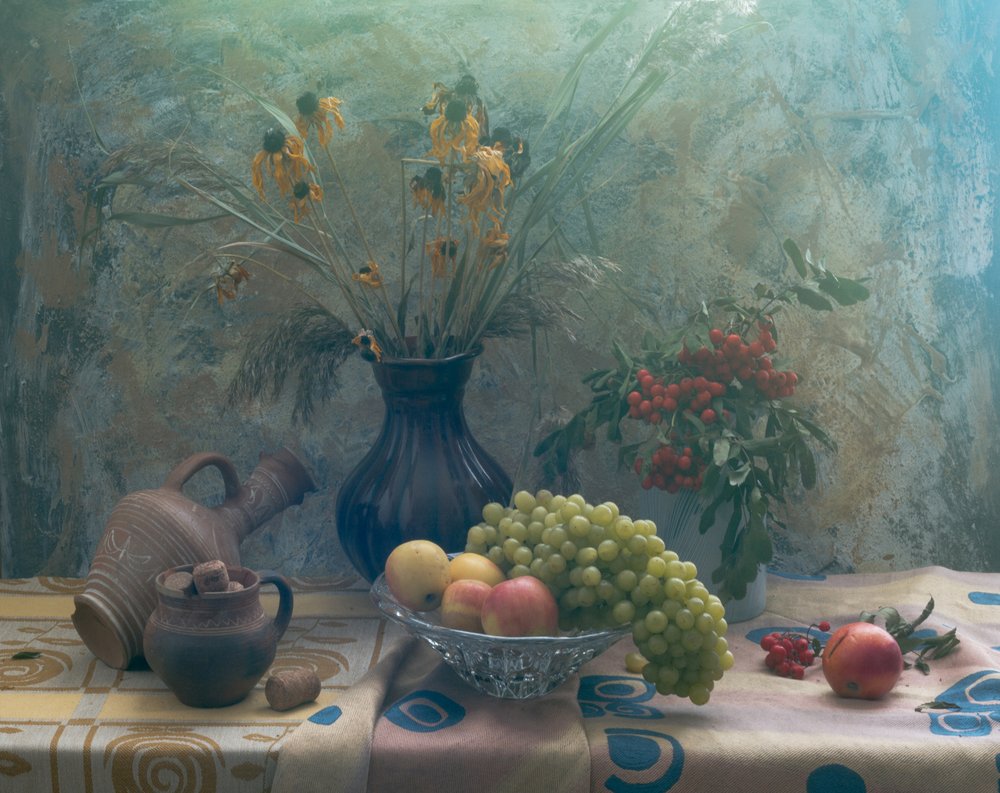 Stilleven met blauwe herfst door UstinaGreen