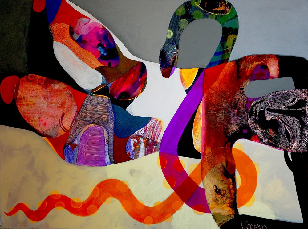 Kleurrijke abstracte stroming door Victor Tkachenko