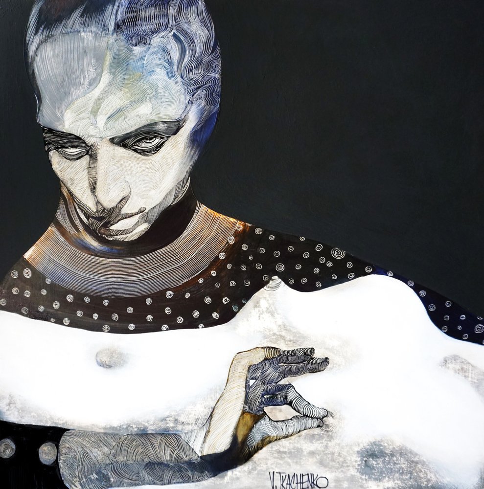 Portret met mysterieuze blik door Victor Tkachenko