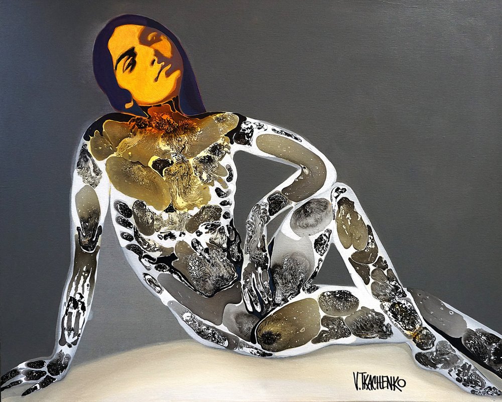 Rustige, abstracte vrouw door Victor Tkachenko