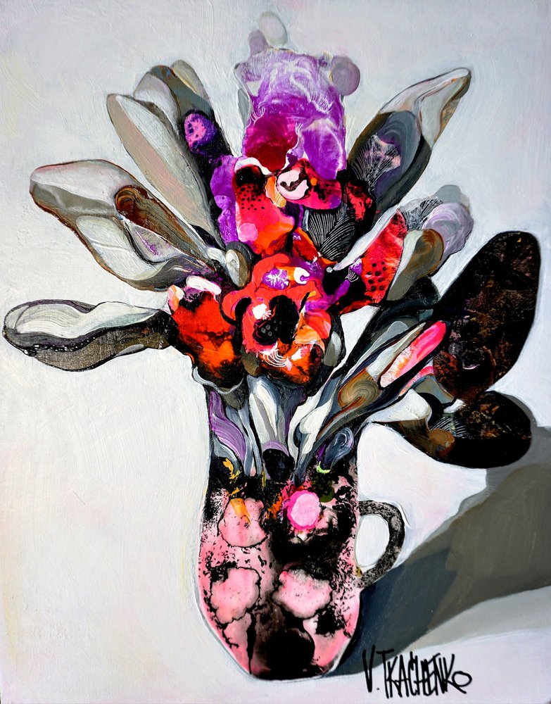Levendige abstracte bloemen door Victor Tkachenko