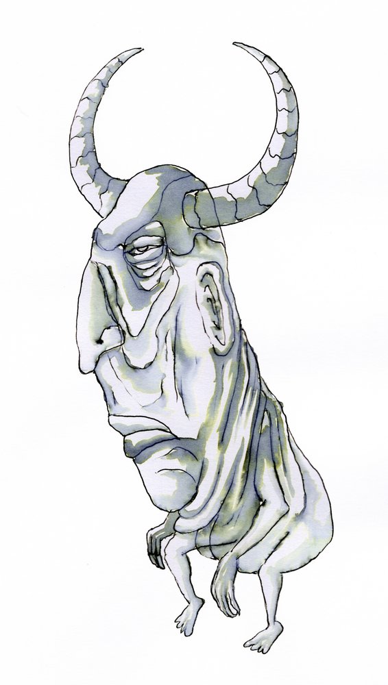 Fantasiewezen met hoorns door Wildemar Doomgriever