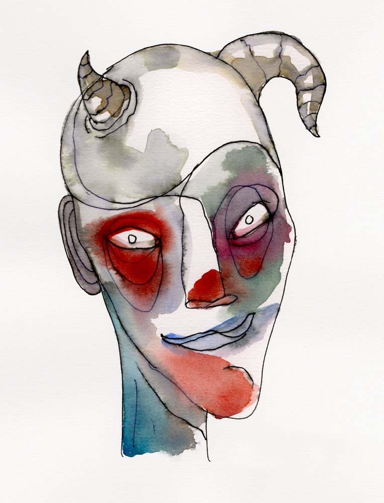Grappig portret met hoorns door Wildemar Doomgriever