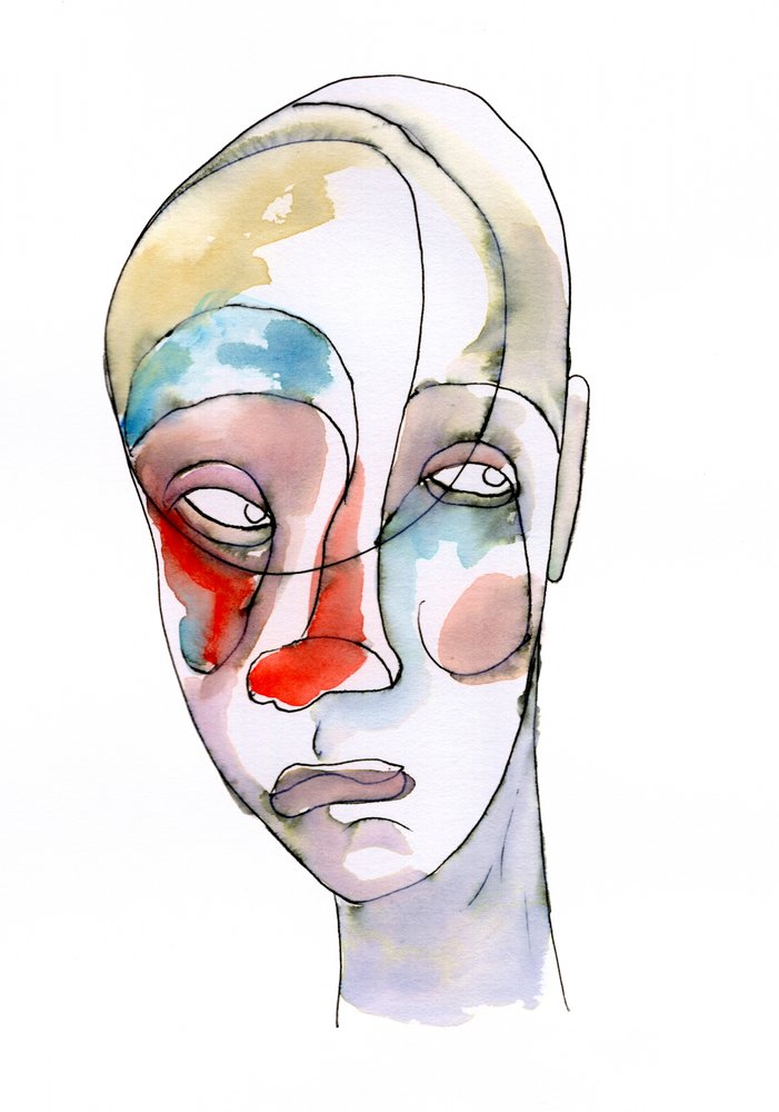  peinzend abstract portret door Wildemar Doomgriever