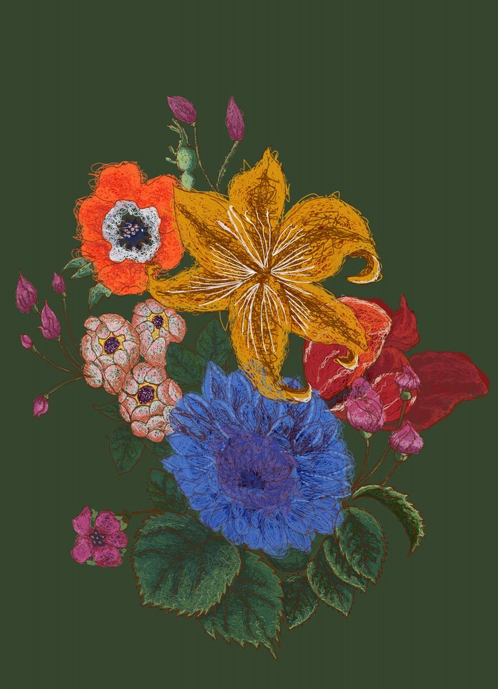 Levendig bloemenboeket door XHOZUCAN