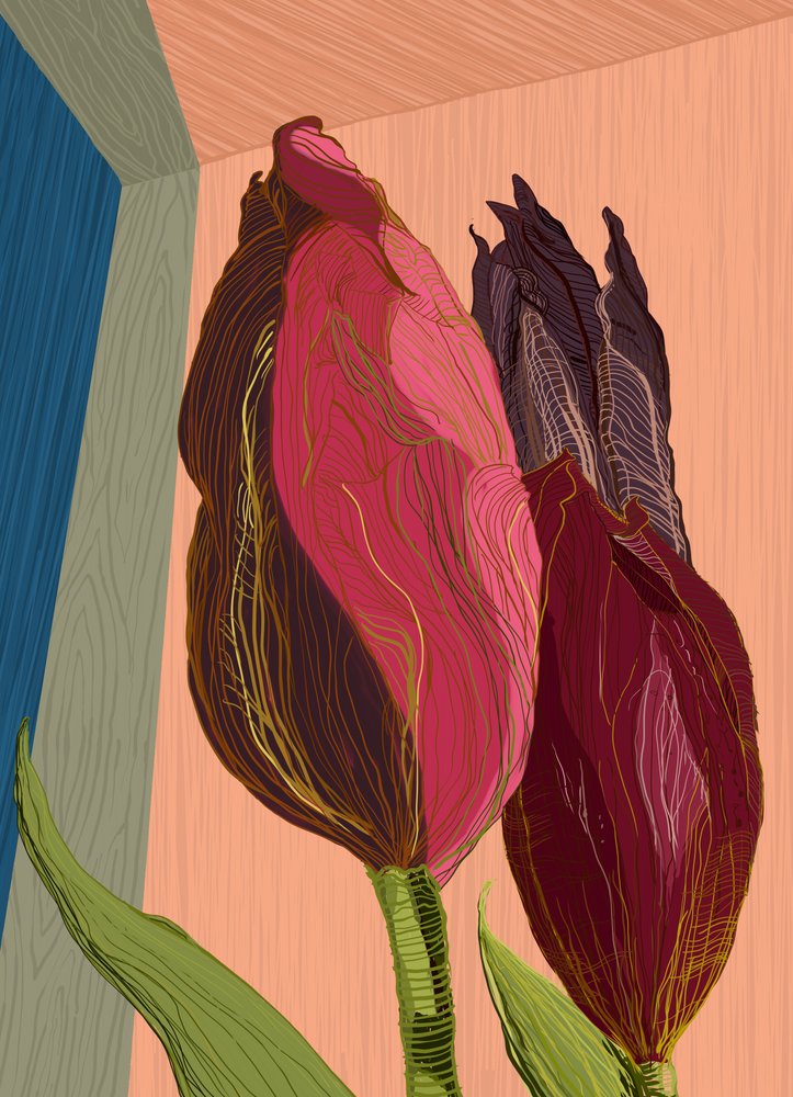 Levendige, moderne tulpen door XHOZUCAN