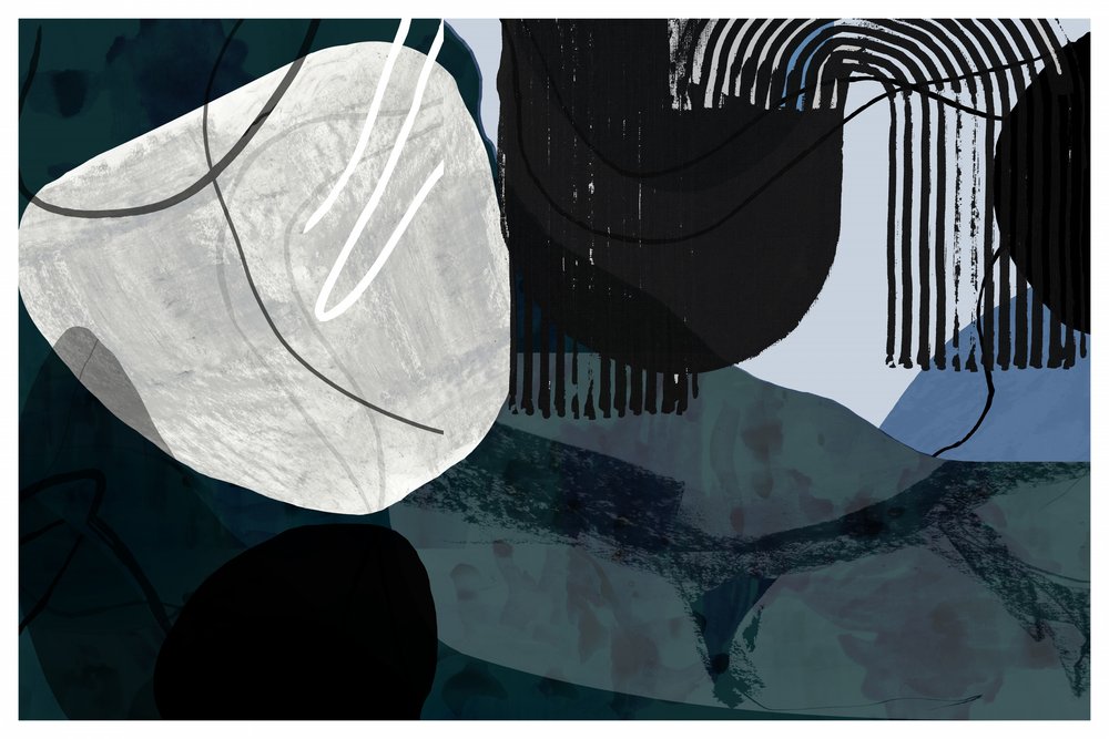 Abstracte blauwe vormen door cartissi
