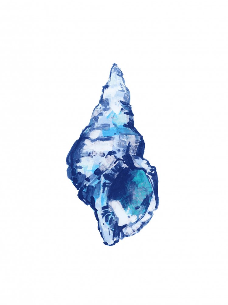 Abstracte blauwe schelp door cartissi