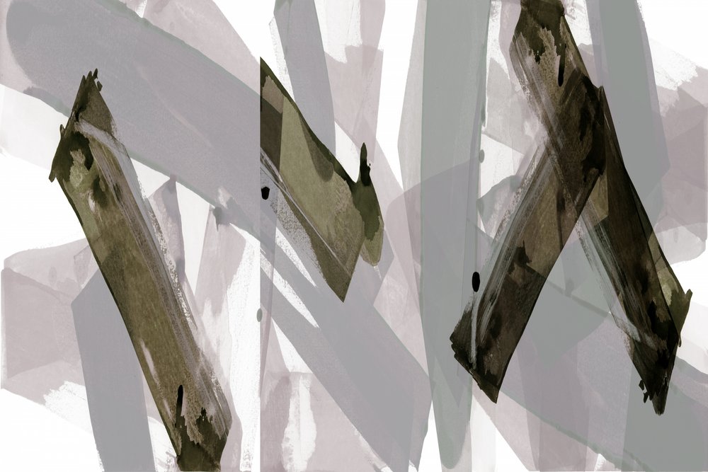 Abstracte olijfgrijze streken door cartissi