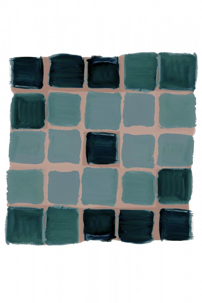 Abstract blauwgroen raster door cartissi
