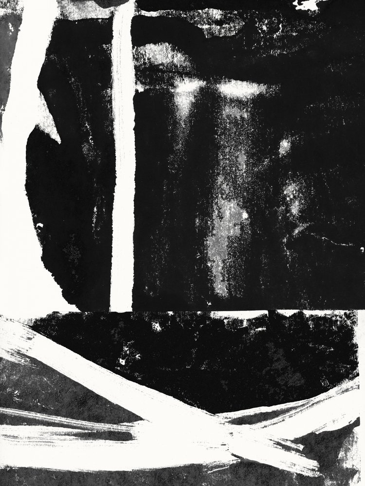 Zwart-witte abstracte penseelstreken door cartissi