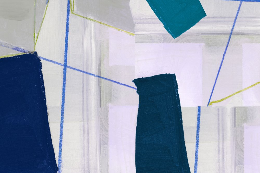 Blauwe geometrische abstractie door cartissi