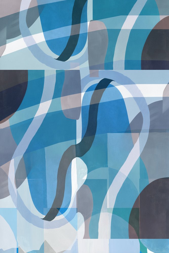 Koele blauwe abstractie door cartissi