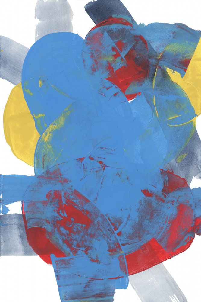 Dynamisch blauw-rood abstract door cartissi