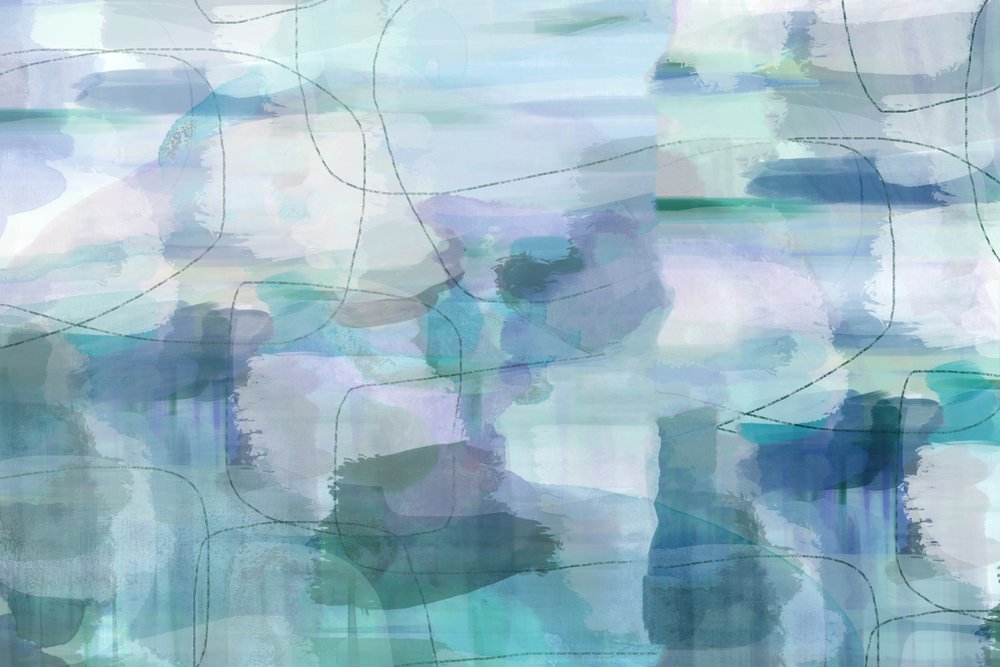 Vloeibaar blauw – Abstract door cartissi