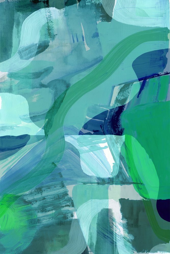 Vloeiend blauwgroen abstract door cartissi