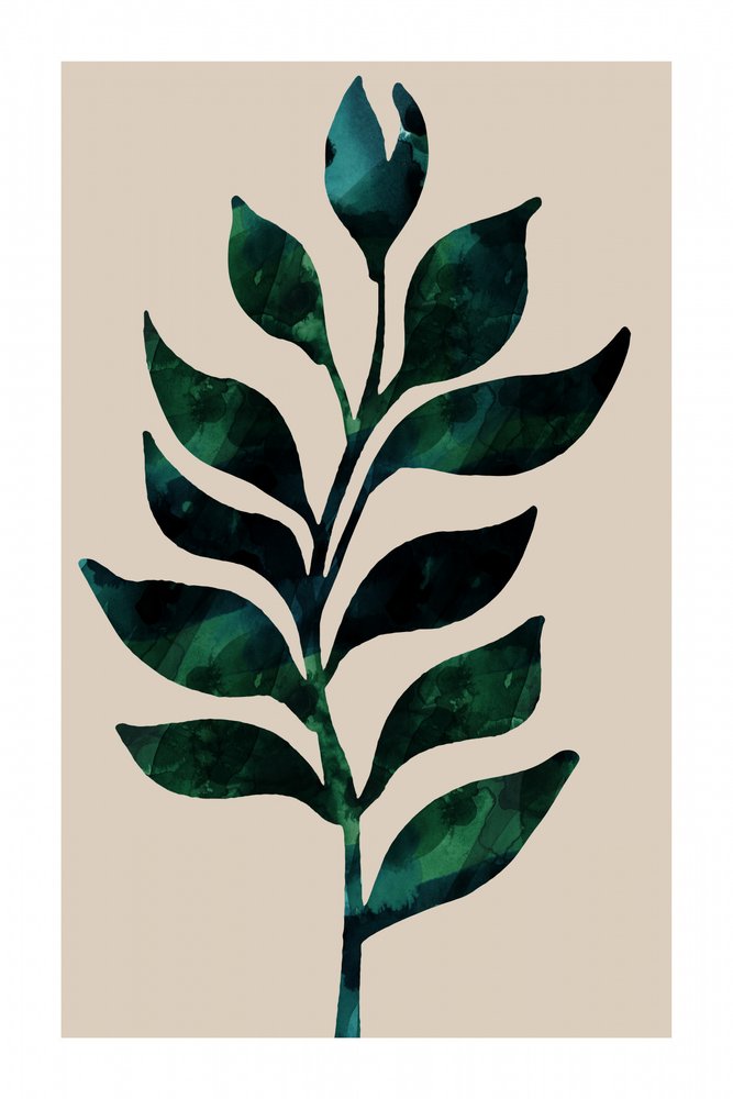 Groene botanische stengel door cartissi