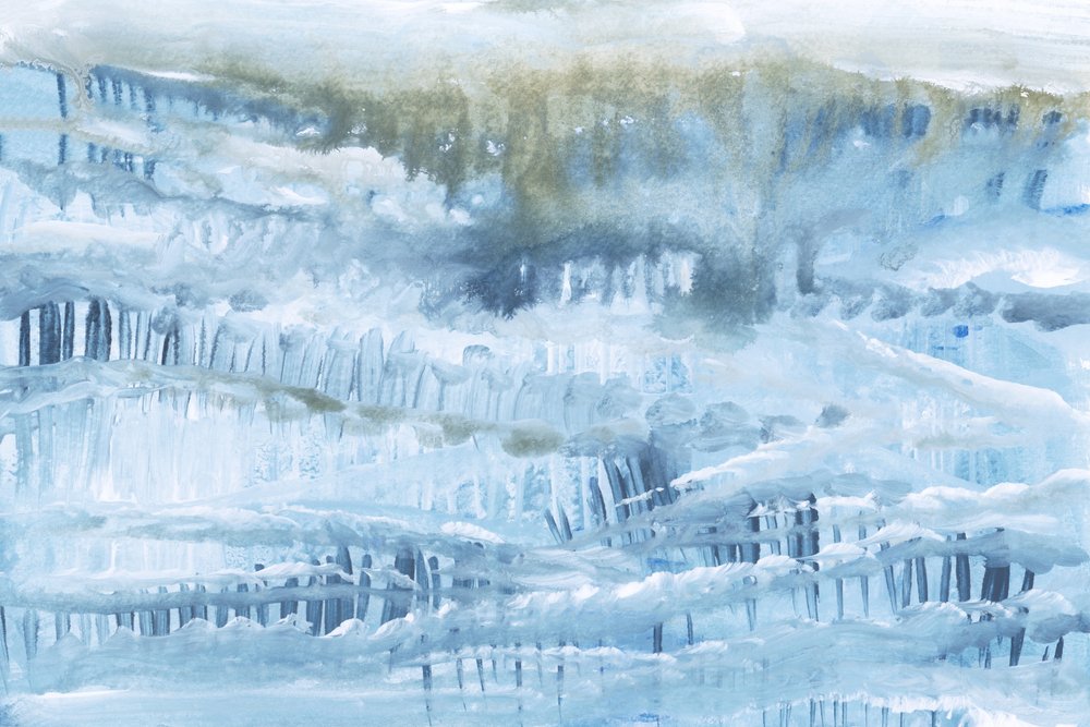 IJzig blauw landschap door cartissi