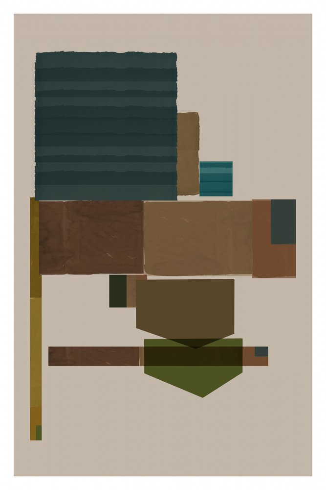 Gelaagde geometrische abstracte kunst door cartissi