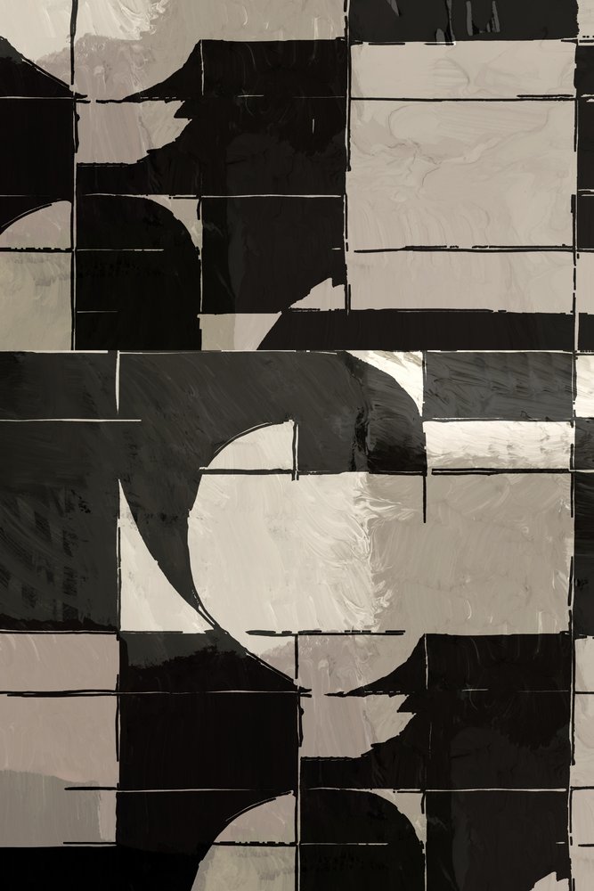 Monochrome geometrische rondingen door cartissi