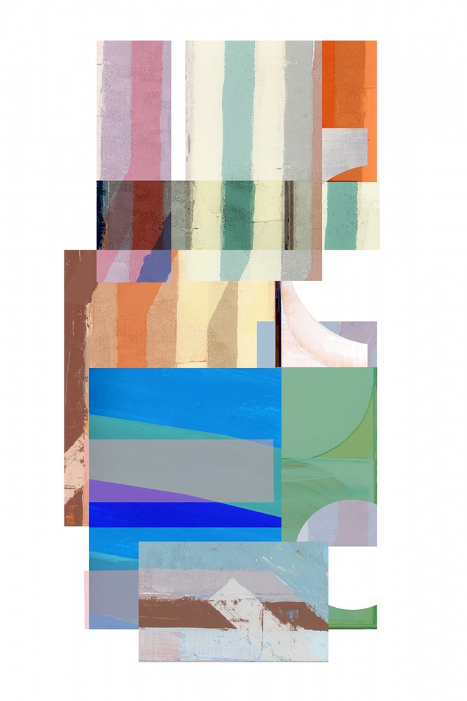 Ingetogen geometrische collage door cartissi