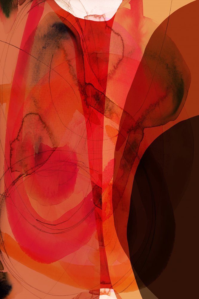 Oranjerood Abstract Stroom door cartissi