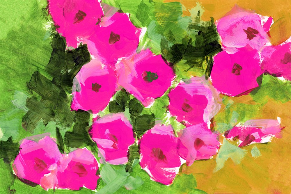 Roze bloemen in de tuin door cartissi