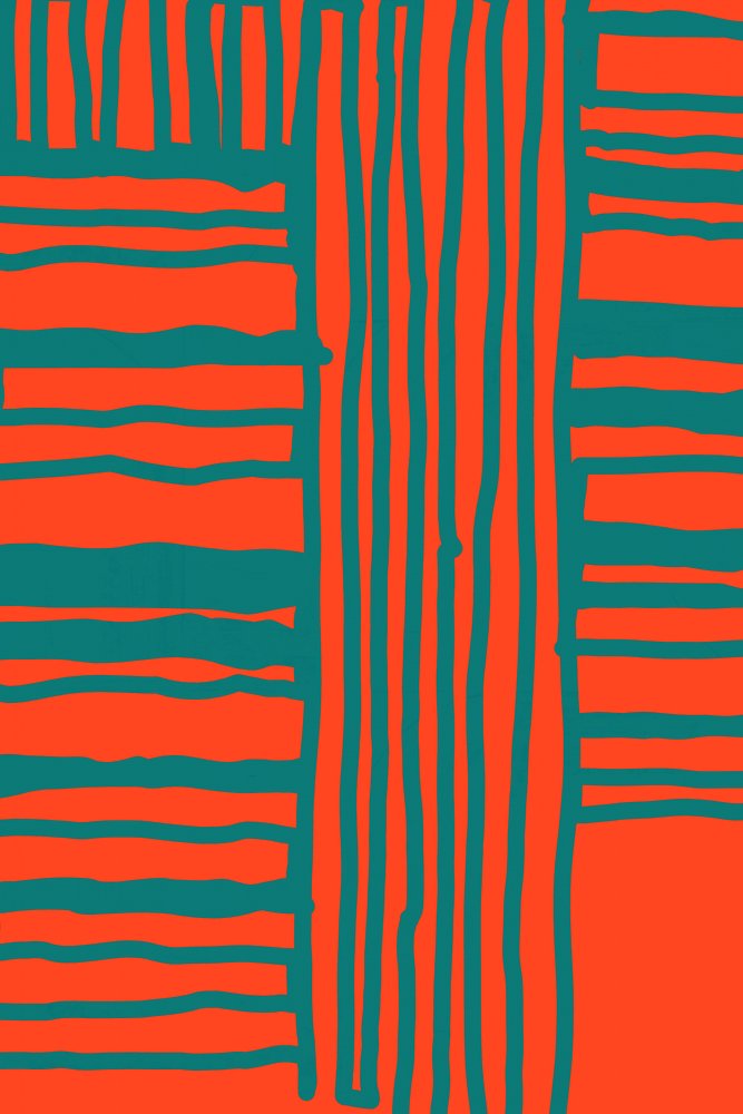 Levendig oranje-blauwgroen patroon door cartissi