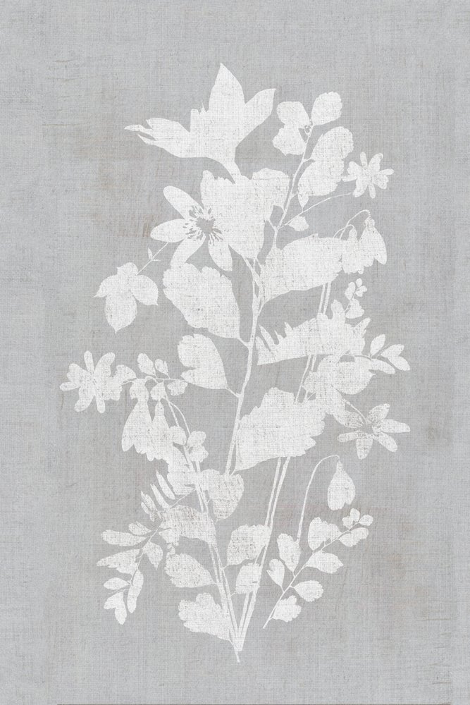 Wit bloemensilhouet door cartissi