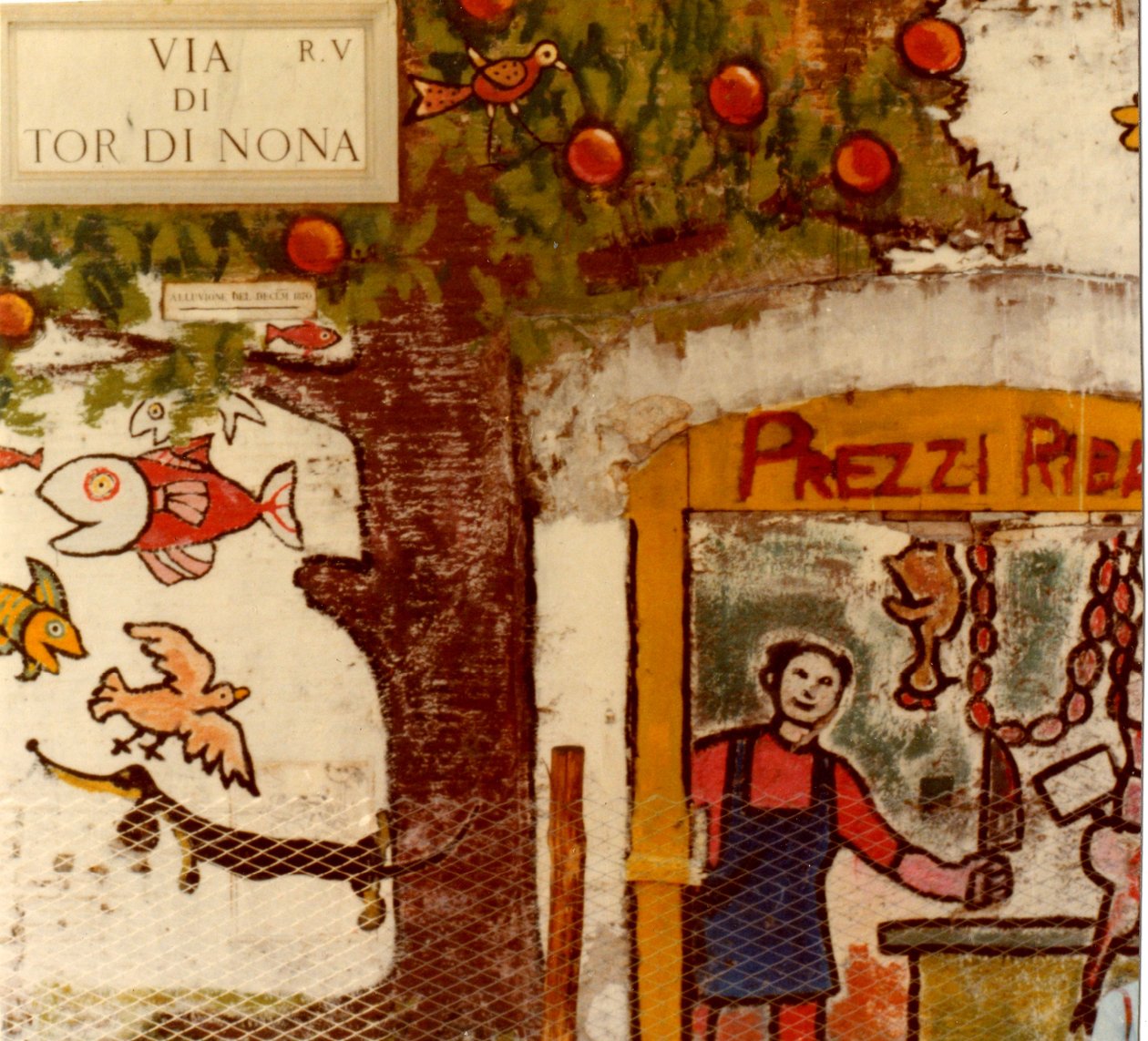 Muurschilderingen op Via di Tor di Nona, Rome, 1977 door Unknown