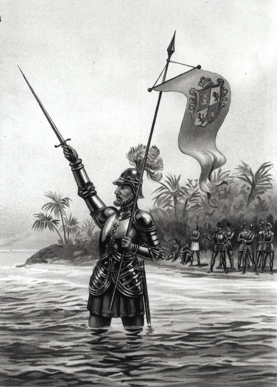 Balboa claimt heerschappij over de Zuidzee, 25 september 1513, uit 