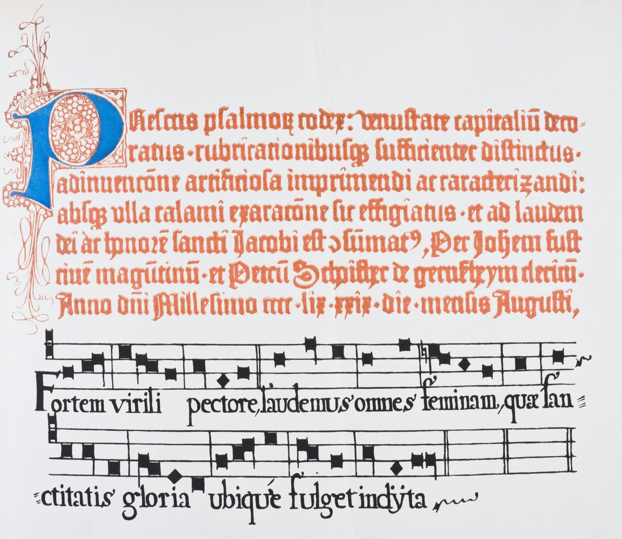 Facsimile van een pagina met verlichte hoofdletter 