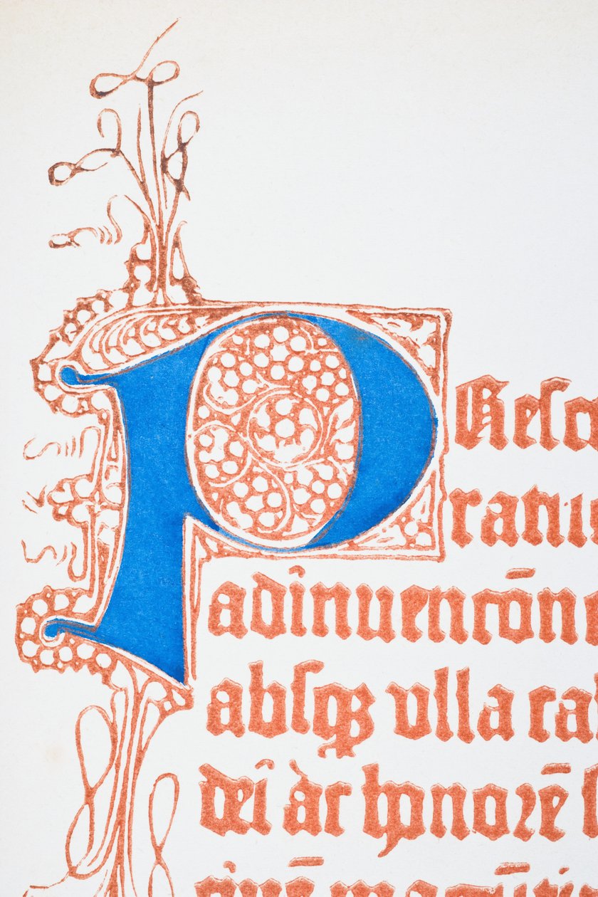 Facsimile van een pagina met verlichte hoofdletter 