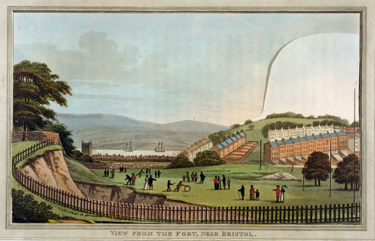 Uitzicht vanaf het Fort, nabij Bristol, uit 