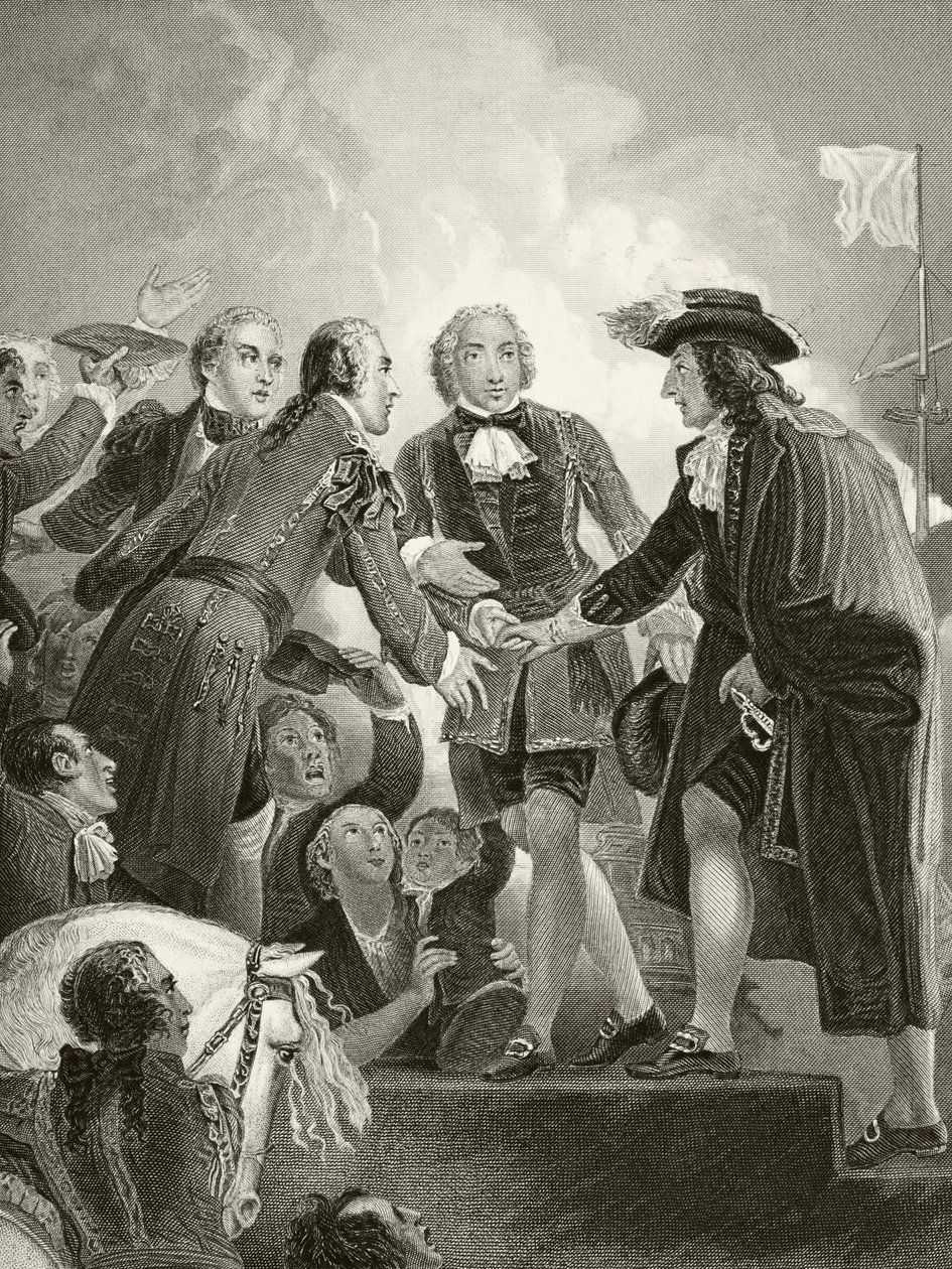 Willem III van Oranje landt in Brixham met zijn Nederlandse leger op 5 november 1688, uit 