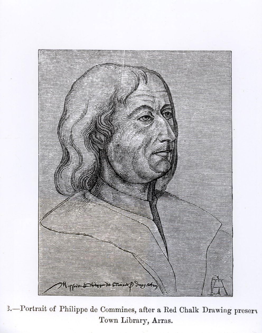 Portret van Philippe de Commines, illustratie uit 