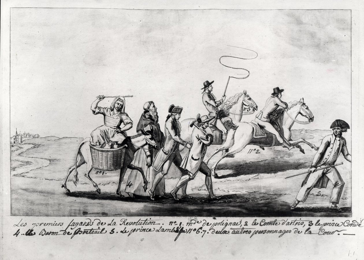 De eerste vluchtelingen van de revolutie: Mme de Polignac, Comte d